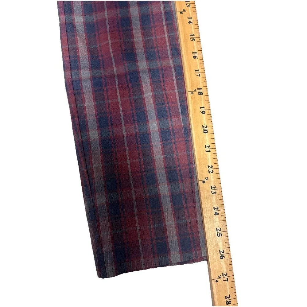 Rag & Bone Simone Pants Womens Size 0 Red Blue Plaid High Rise Dark Academia